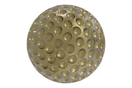 金高尔夫球3D以白色背景隔离以白色背景隔离图片