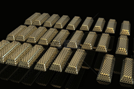 堆叠的金块条3d形成黑金融概念堆叠的金块条融概念图片