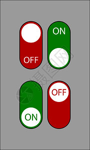 一组红色和绿垂直的奥val按钮上面和都有背景图片
