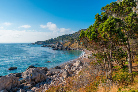 从最上到美丽的景海湾黑与美丽的山峰图片