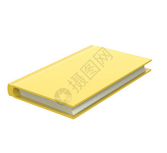 黄色书籍3d在白色背景上隔离覆盖图片