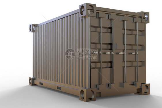 3d在白色背景上隔离的集装箱货运图片