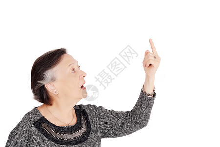 女性老人伸手指的姿势图片