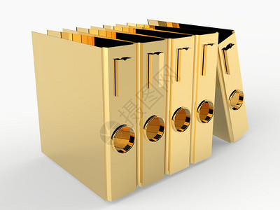记录文件一组金环夹3D在白色背景上隔离3D背景