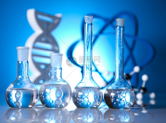 化学分子构造DNA明亮的现代化学概念图片