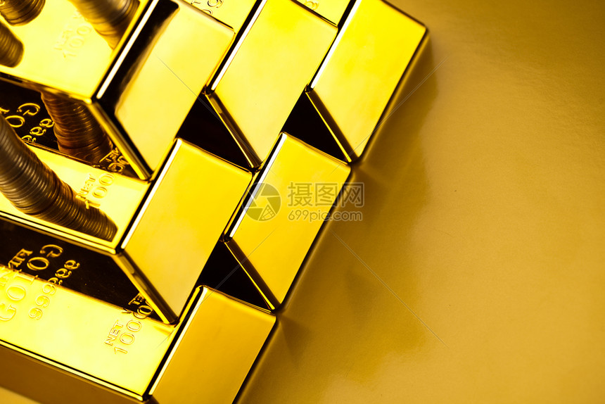 金融概念硬币和黄金高清图片下载-正版图片303393800-摄图网
