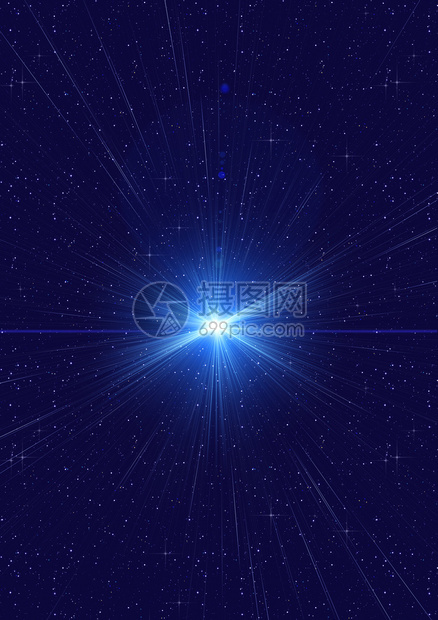 具有运动轨迹的恒星蓝色外层空间背景图片