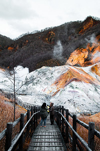 希戈库达尼语为英在日本北海道Nobrietsu的谷活火山热弹坑图片