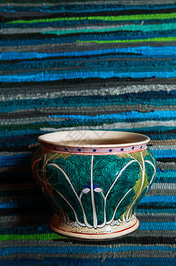 彩色卷心菜瓷器古老的瓷器花瓶图片