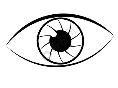 国外商业犀利眼神人类的眼神简单黑白线条艺术风格插画