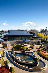 201年月日奥米亚赛塔马雅潘日本奥米亚博物馆在邦赛村的园艺区从地貌和池塘的高角度拍摄图片