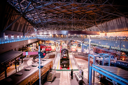 在奥米亚铁路博物馆展出古老的火车模型图片