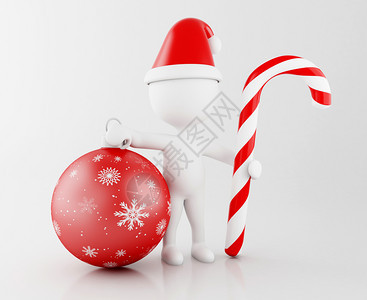 3d插图带圣诞装饰品的白人圣达克莱斯xma节的概念图片