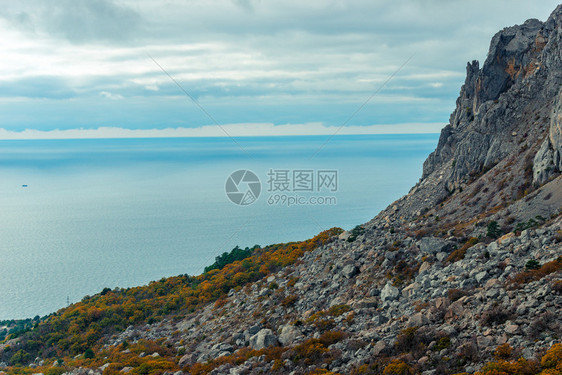 海岸景平静的黑犯罪风景a俄罗斯图片