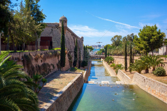 西班牙的棕榈梅洛卡市美丽的古建筑中图片