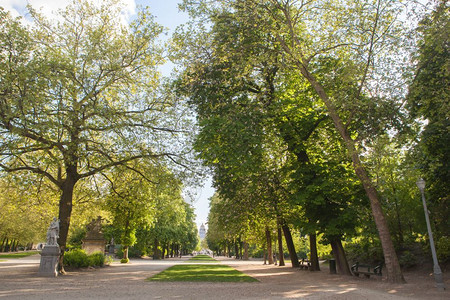 环绕在国会宫殿附近的绿色公园周围图片