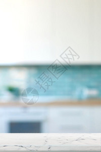 轻光大理石桌和背景以厨房为形式黑色背景内部小厨房模糊背景图片