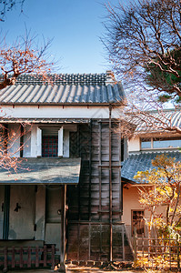 由锯木村若干层组成的粘土墙建造古老日本防火仓库kurazi图片