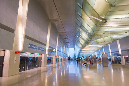 新加坡机场Changi机场地铁火车站背景