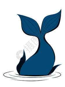 手绘鲸鱼尾图片素材