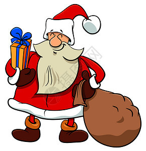 漫画插图圣达克萨斯诞节带有礼物的格图片