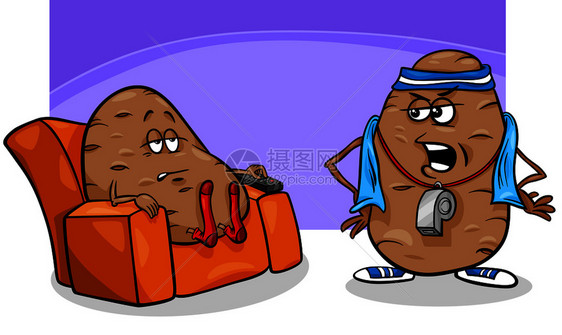 沙土豆的漫画幽默概念插图图片