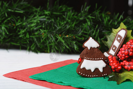 密切观察混合的圣诞节饼干xmas假日概念图片