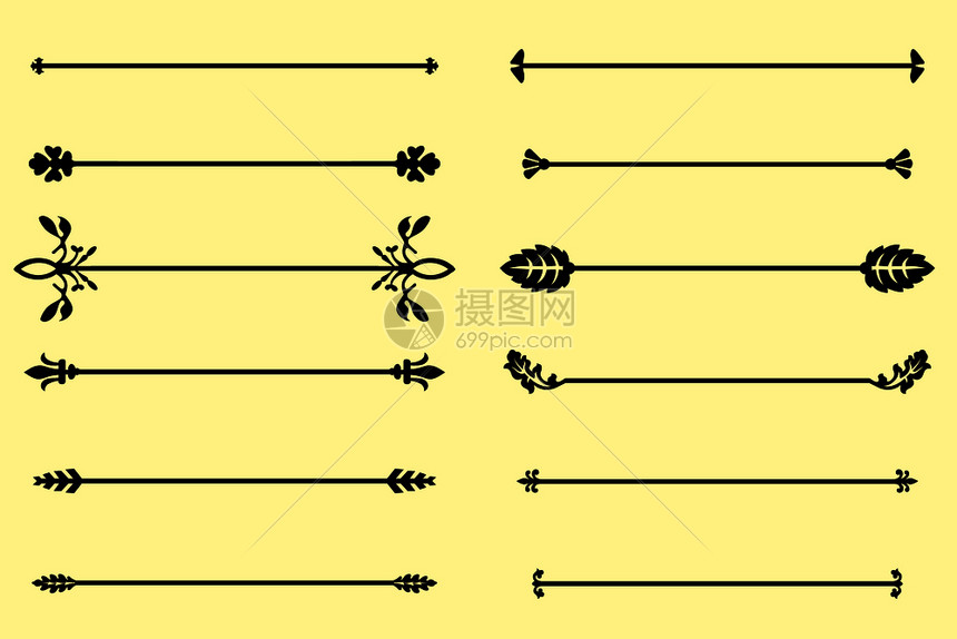 一套装饰要素边界和页码规则框架种群矢量说明