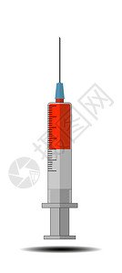 注射器装满红药图片