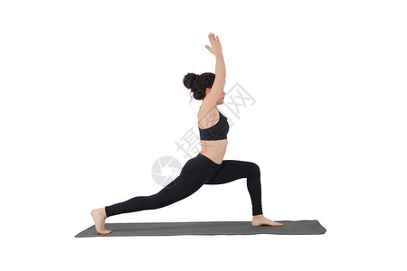 做瑜伽的年轻拉丁女青体育健身孤立的怪胎背景图片
