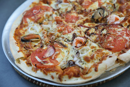意大利海鲜比萨披图片