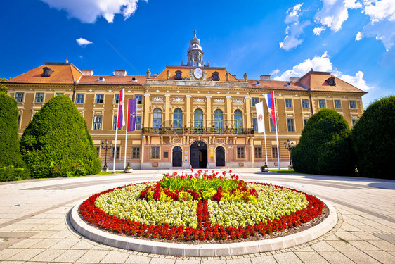 Sombr广场和市政厅风景croati的vjdina区图片