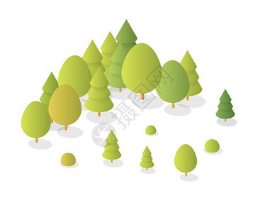 用于游戏设计的等量图示自然森林景观图片