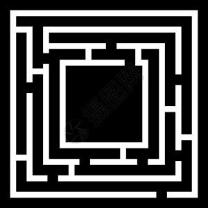 黑白灰任务迷宫游戏儿童与黑隔绝矢量图解与黑隔绝插画