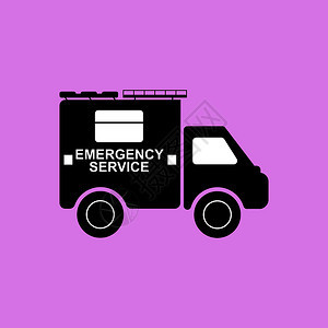 载有登记紧急服务的重型黑色卡车图片
