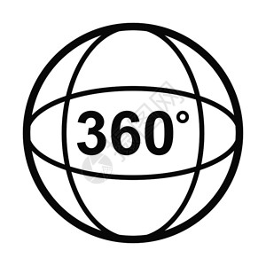 360°全景摄像头角度360视频全景图符号插画