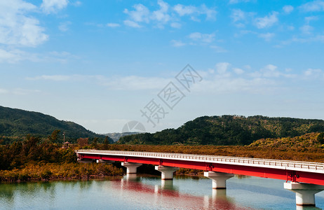 乌拉努契河和红树林的桥风景美丽图片