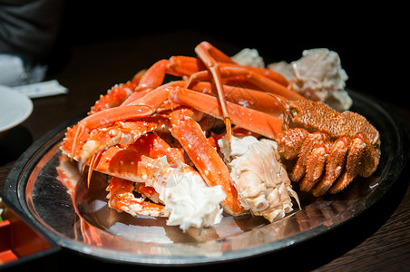 阿拉斯加长脚蟹健康的晚餐高清图片