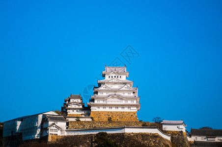 埃塞吉城堡或黑白shiragjo位于河州省埃塞吉市图片