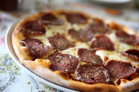披萨和辣椒莫扎里拉奶酪和番茄图片