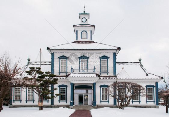 2014年3月2日yamgtjpn位于tsurka公园的chido博物馆冬季雪中的yamgt18年建于前尼亚西塔川区办事处图片