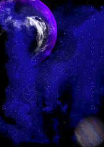 外星紫色行和蓝云空外太背景图片