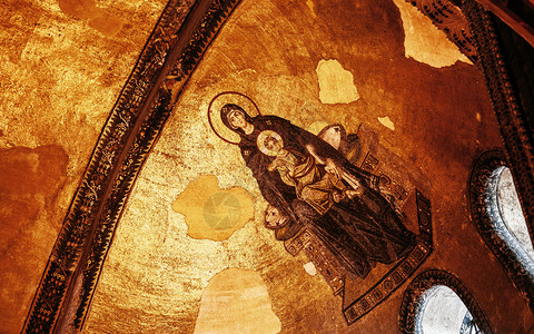 2017年月3日第次圣丹布尔火鸡圣母和儿童基督圣马赛克神话哈希亚索菲神话希腊正统宗法堂图片