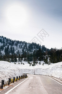 雪山地貌与道路图片