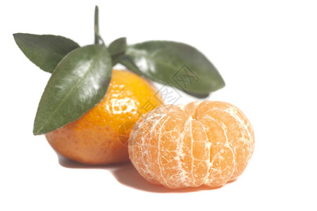 白色背景中的两个黄色橘子图片