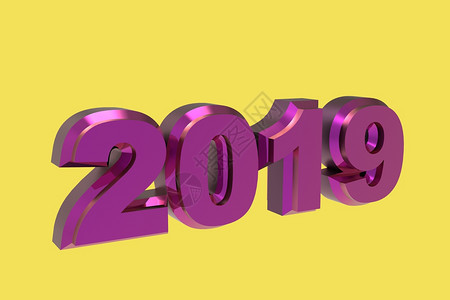 新年文本20193d以黄色背景隔开以黄色背景隔开图片