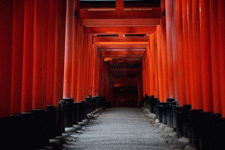 位于日本京都fushimInar神庙的红门图片