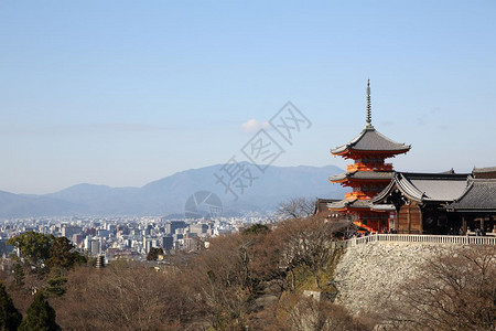 日本京都的基约米祖寺庙图片