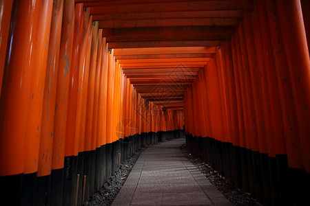 在日本京都的fushimInar神庙图片