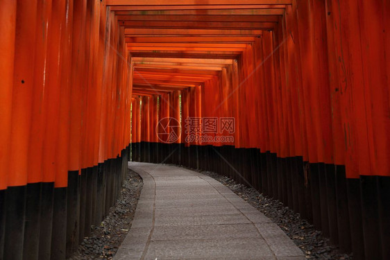 在日本京都的fushimInar神庙图片